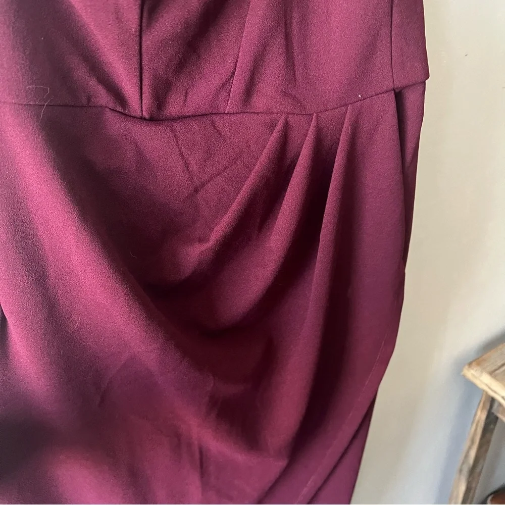 Lulu's One Shoulder Burgundy Dress - Picture 5 of 10